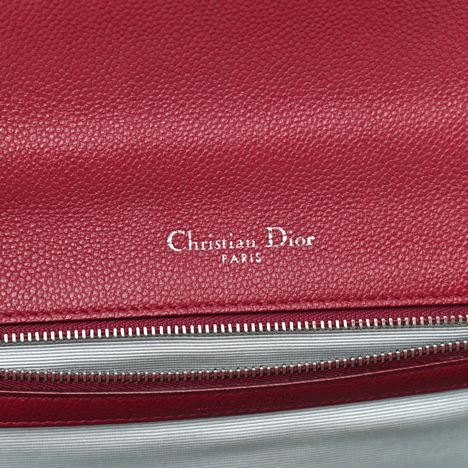 Christian Dior Grained Calfskin Medium Diorama Flap Bag Burgundy 6 of 11