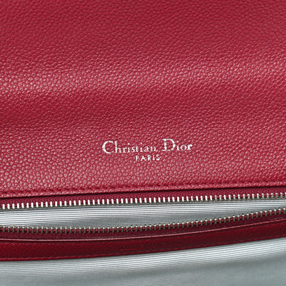 Christian Dior Grained Calfskin Medium Diorama Flap Bag Burgundy 6 of 11