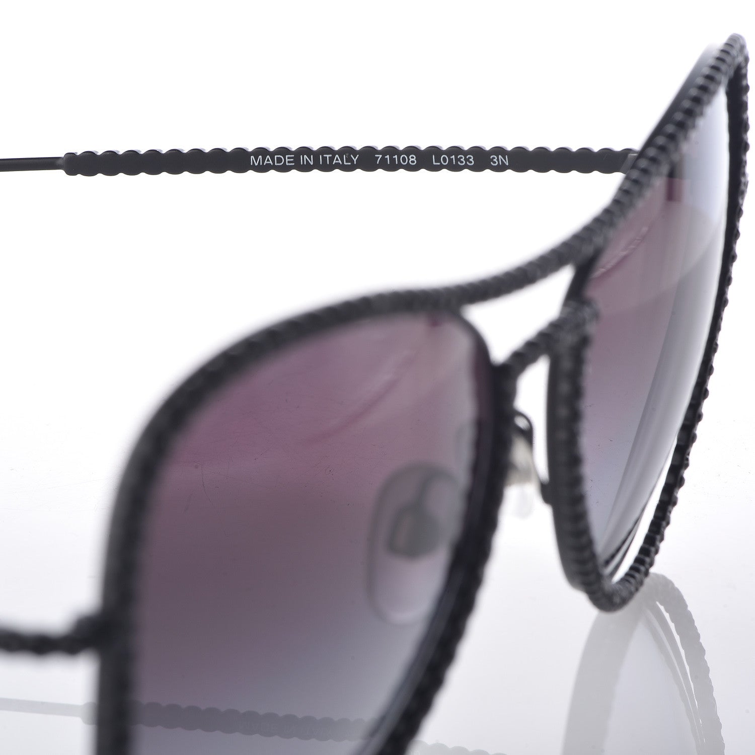 Chanel Crystal Aviator Sunglasses 71108 Black 5 of 7