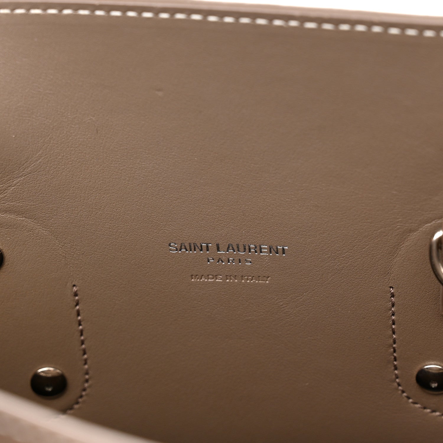 Saint Laurent Grained Calfskin Topstitch Small Classic Sac De Jour Taupe 6 of 16