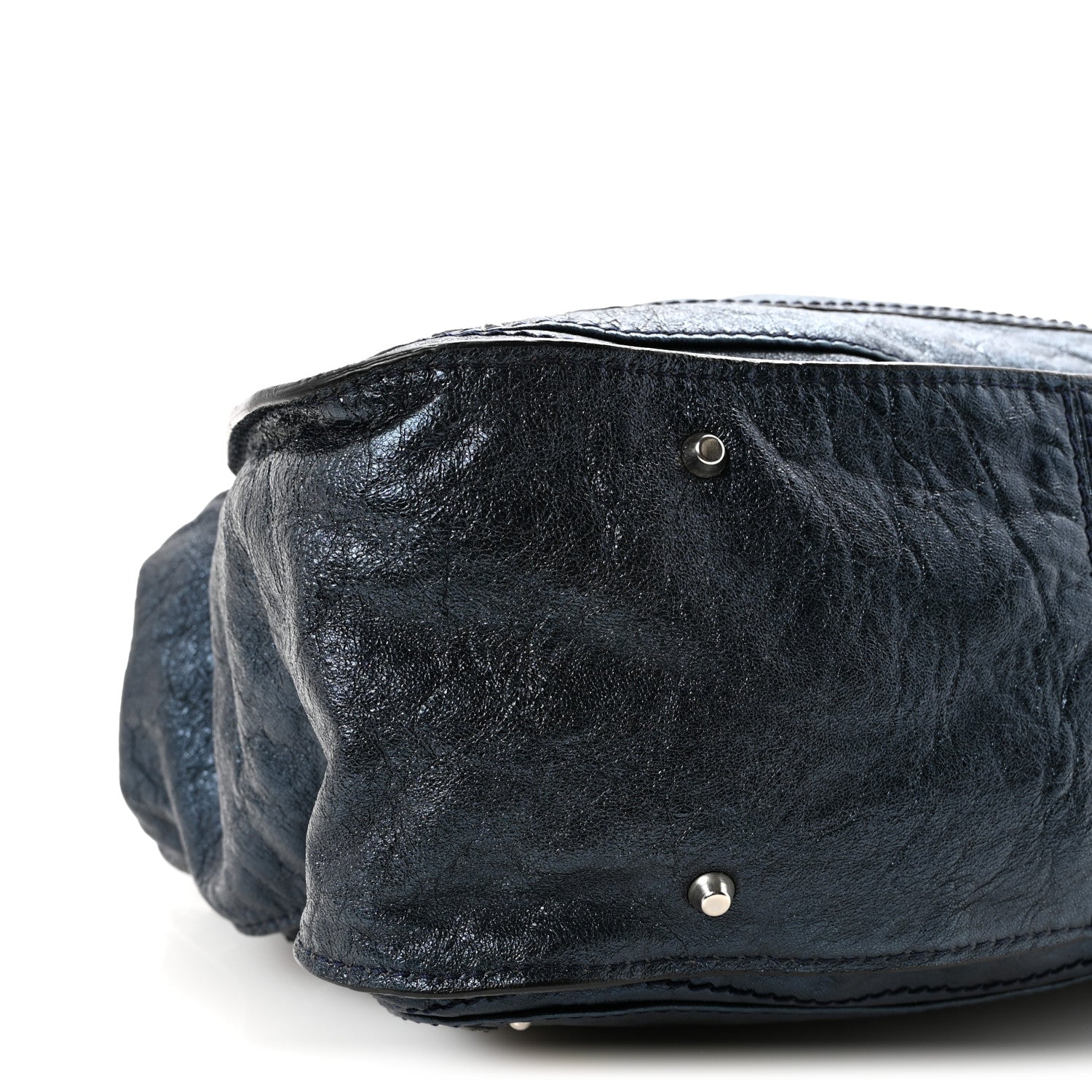 Chloe Metallic Calfskin Large Paddington Tote Blue 8 of 9