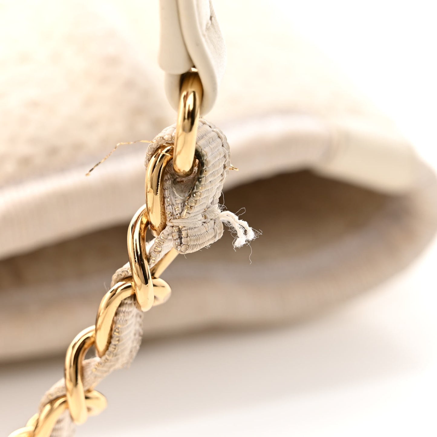 Lurex Boucle Small Deauville Tote Ivory