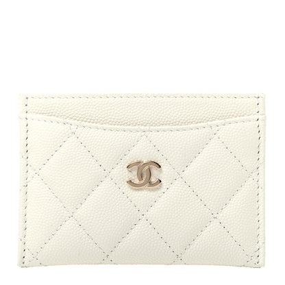 Chanel Caviar Quilted Card Holder White 1 of 9
