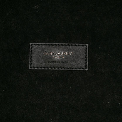 Saint Laurent Lambskin Medium Heart Studded Riva Bucket Bag Black 7 of 11