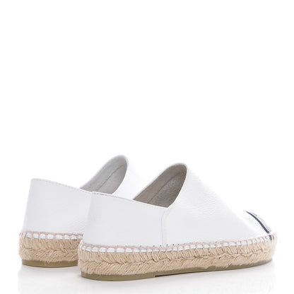 Chanel Grained Calfskin CC Espadrilles 35 White Black 4 of 8