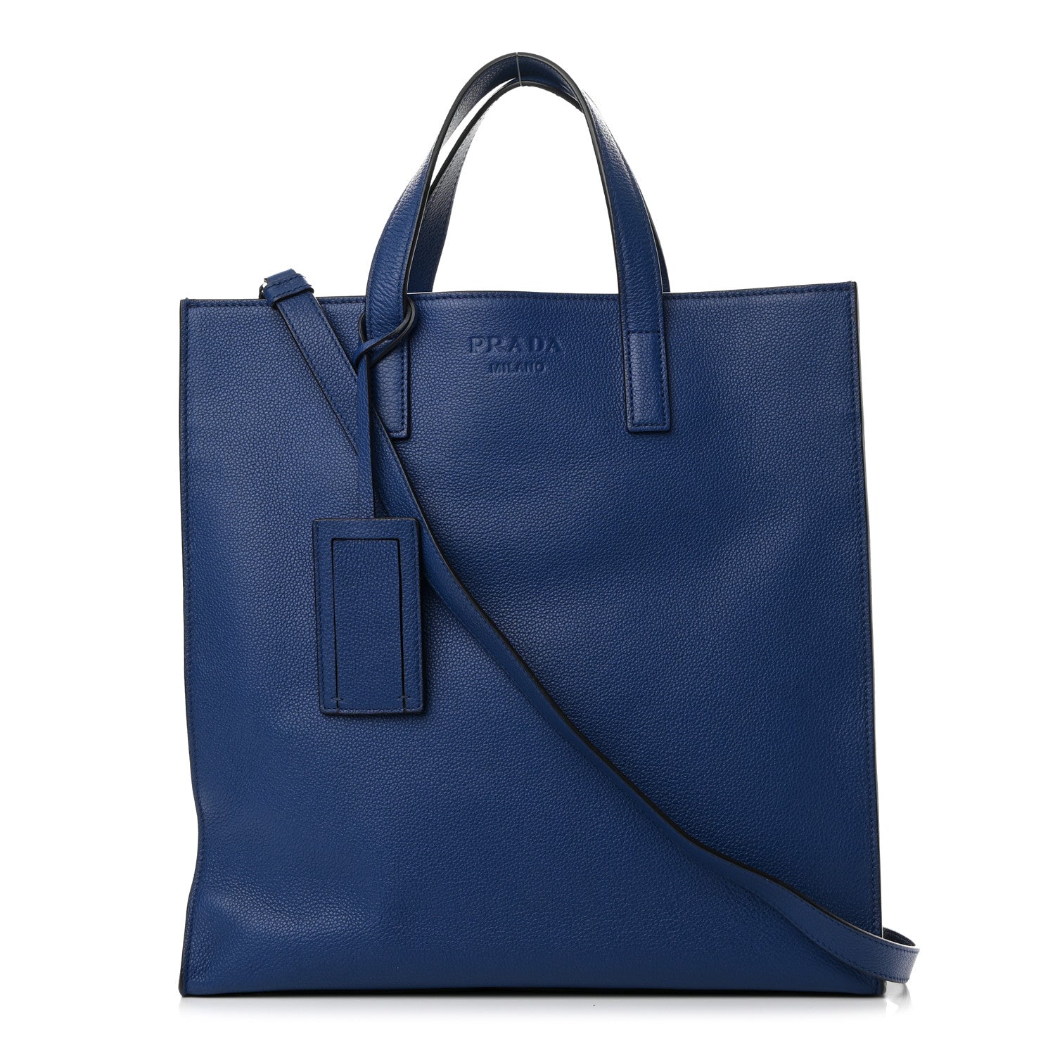 Prada Vitello Daino Shopping Tote Blue 1 of 13