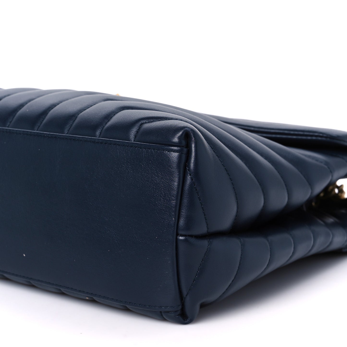 Calfskin Y Quilted Monogram Medium Loulou Chain Satchel Deep Marine