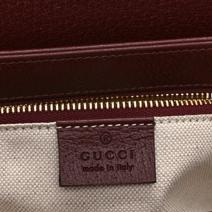 Gucci Monogram Textured Dollar Calfskin Horsebit 1955 Shoulder Bag Sahara Rubino Chardonnay 6 of 11