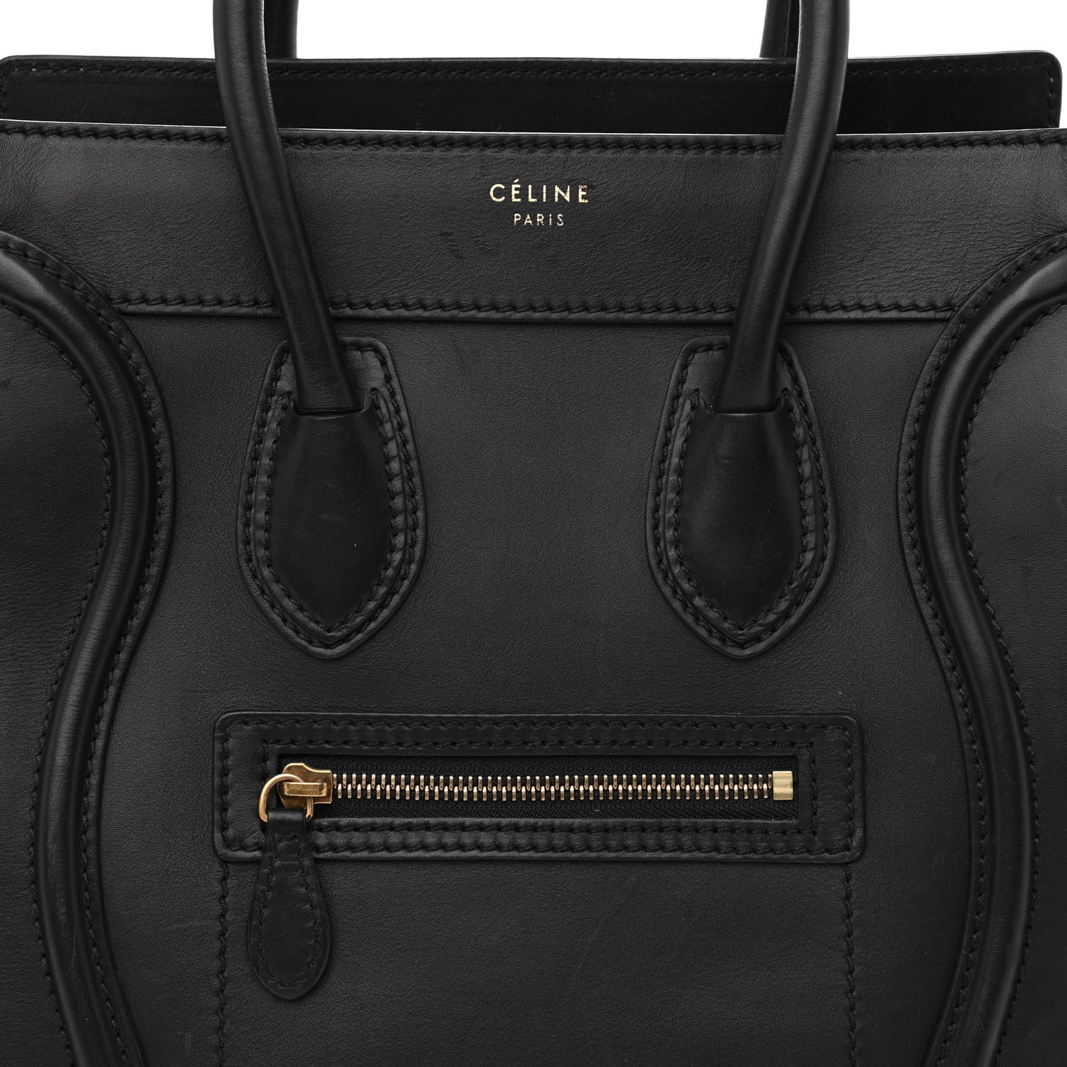 Celine Smooth Calfskin Micro Luggage Black 9 of 11