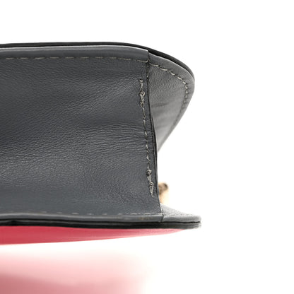 Valentino Garavani Vitello Medium Glam Lock Rockstud Flap Deep Rose Scarlet Grey Green 10 of 10