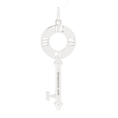 Tiffany 18K White Gold Diamond Atlas Pierced Key Pendant 3 of 4