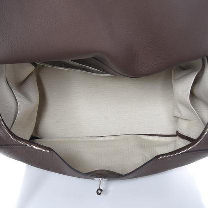 Hermes Taurillon Clemence Lindy 45 Chocolate 5 of 11