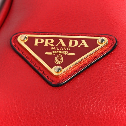 Prada Glace Calfskin Embossed Logo Crossbody Red 8 of 11