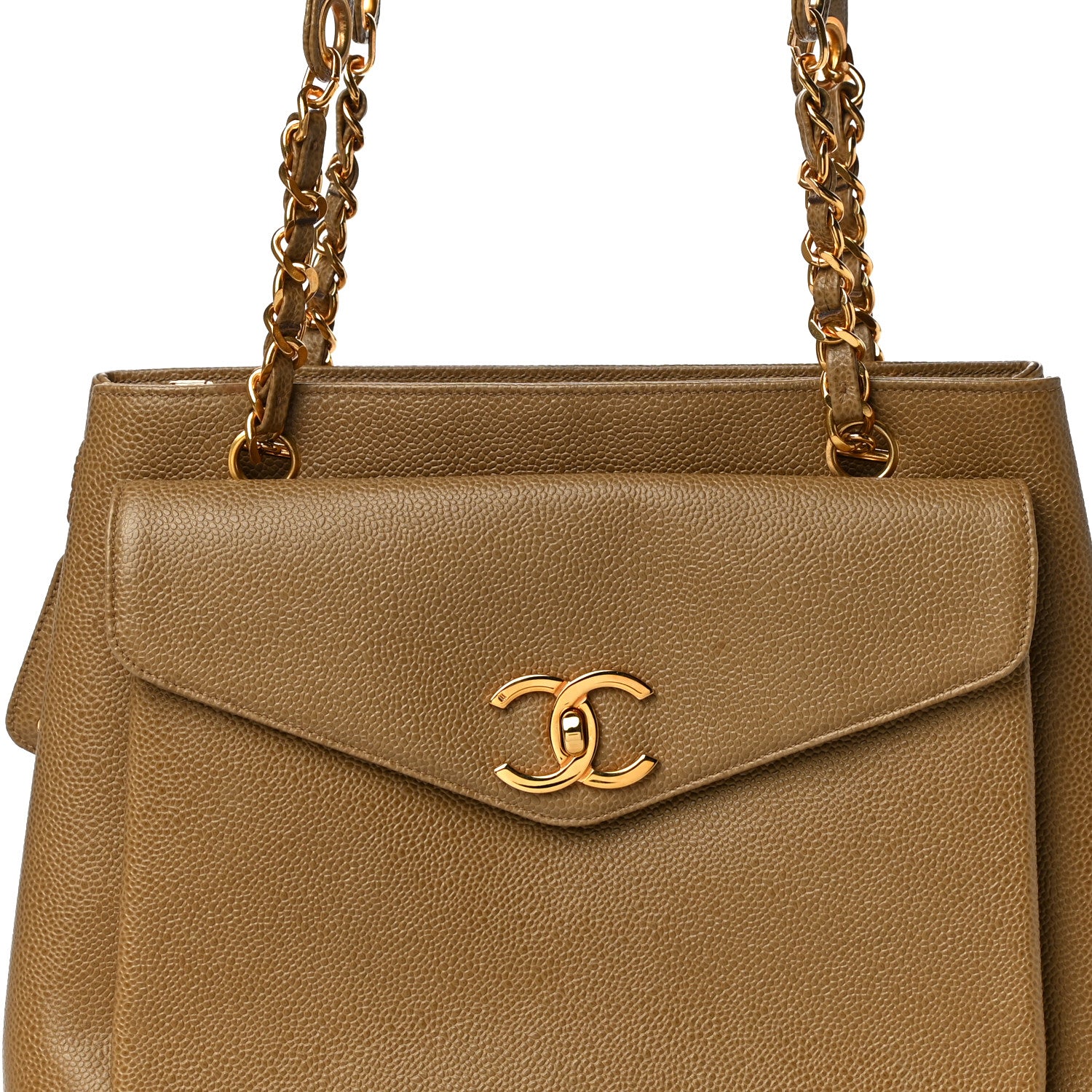 Chanel Caviar Flap Shoulder Bag Beige 14 of 14