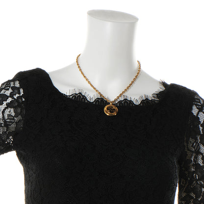 Chanel Sunburst Cutout CC Necklace Gold 2 of 5