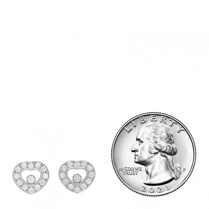 Chopard 18K White Gold Happy Diamonds Heart Earrings 2 of 4