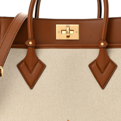 Louis Vuitton Canvas Calfskin Monogram On My Side PM Caramel Tan 7 of 11