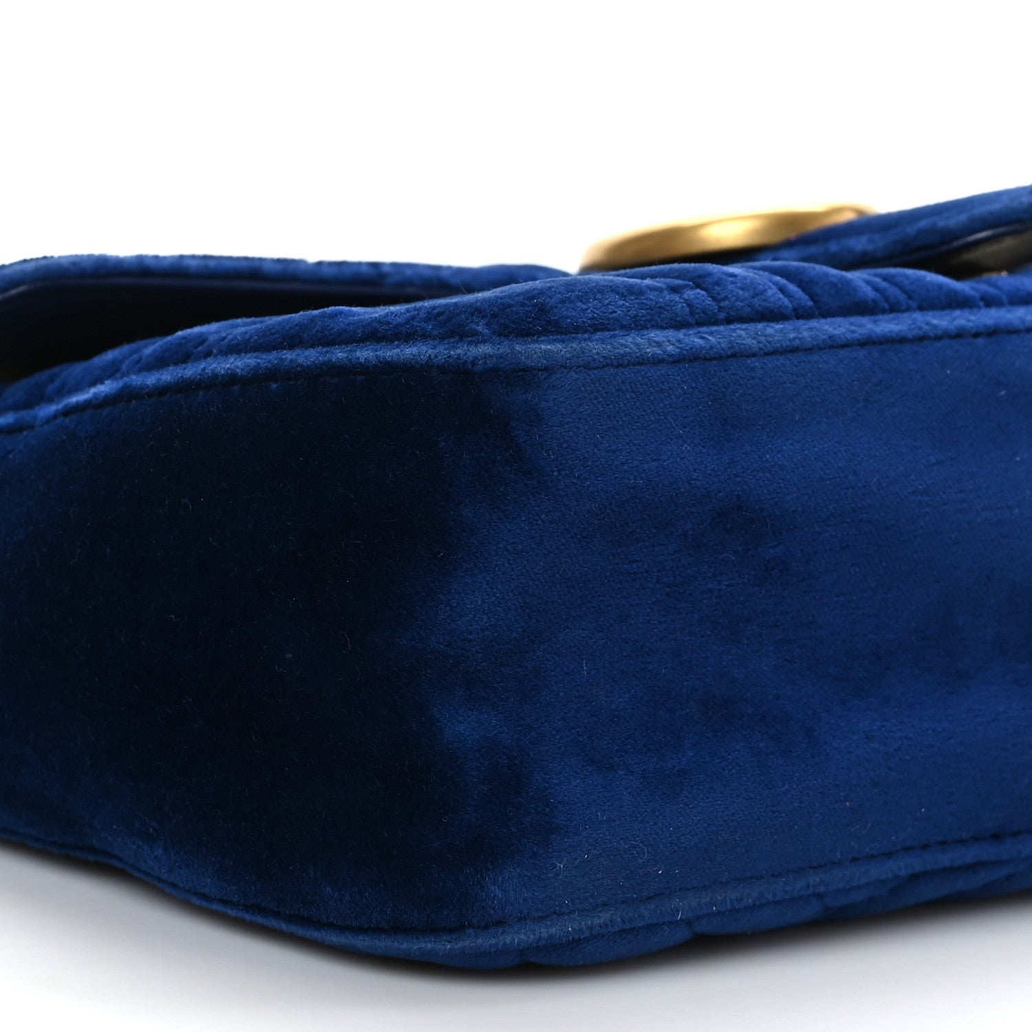 Gucci Velvet Matelasse Small GG Marmont Shoulder Bag Cobalt Blue 8 of 9