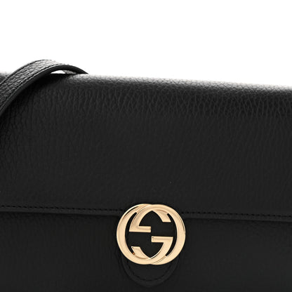 Gucci Dollar Calfskin Interlocking G Chain Wallet Black 8 of 13