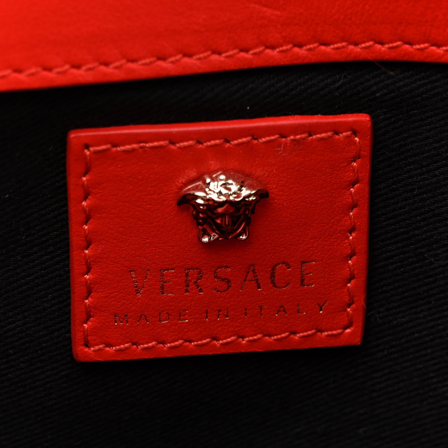 Versace Grained Calfskin Palazzo Chain Evening Bag Blue 6 of 14