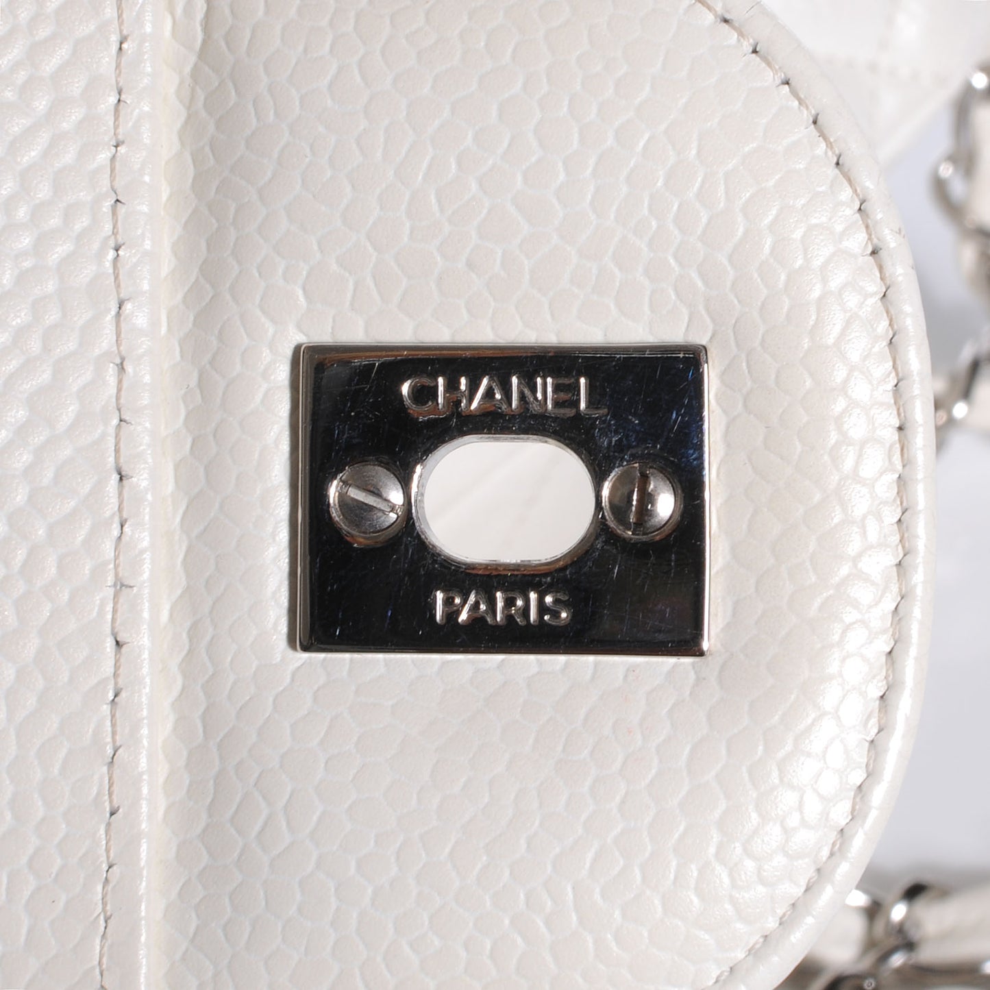 Caviar Jumbo Single Flap White
