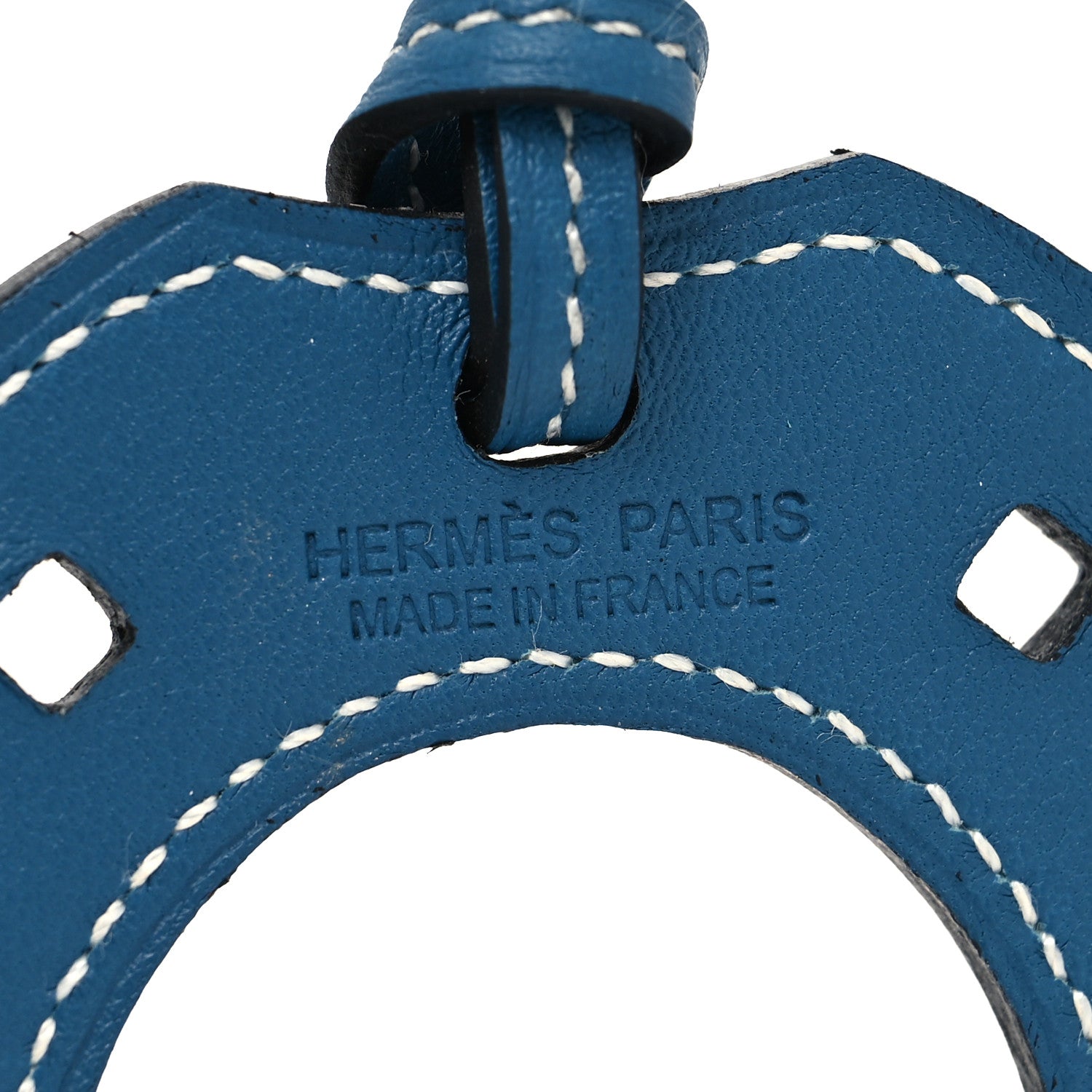 Hermes Swift Paddock Horseshoe Bag Charm Bleu De Galice Natural Sable 3 of 3