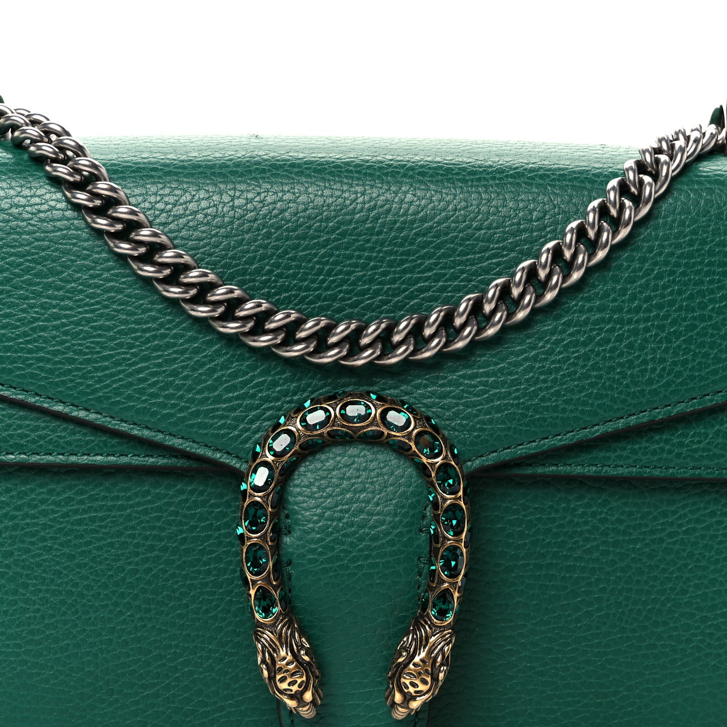 Pebbled Calfskin Small Dionysus Shoulder Bag Emerald