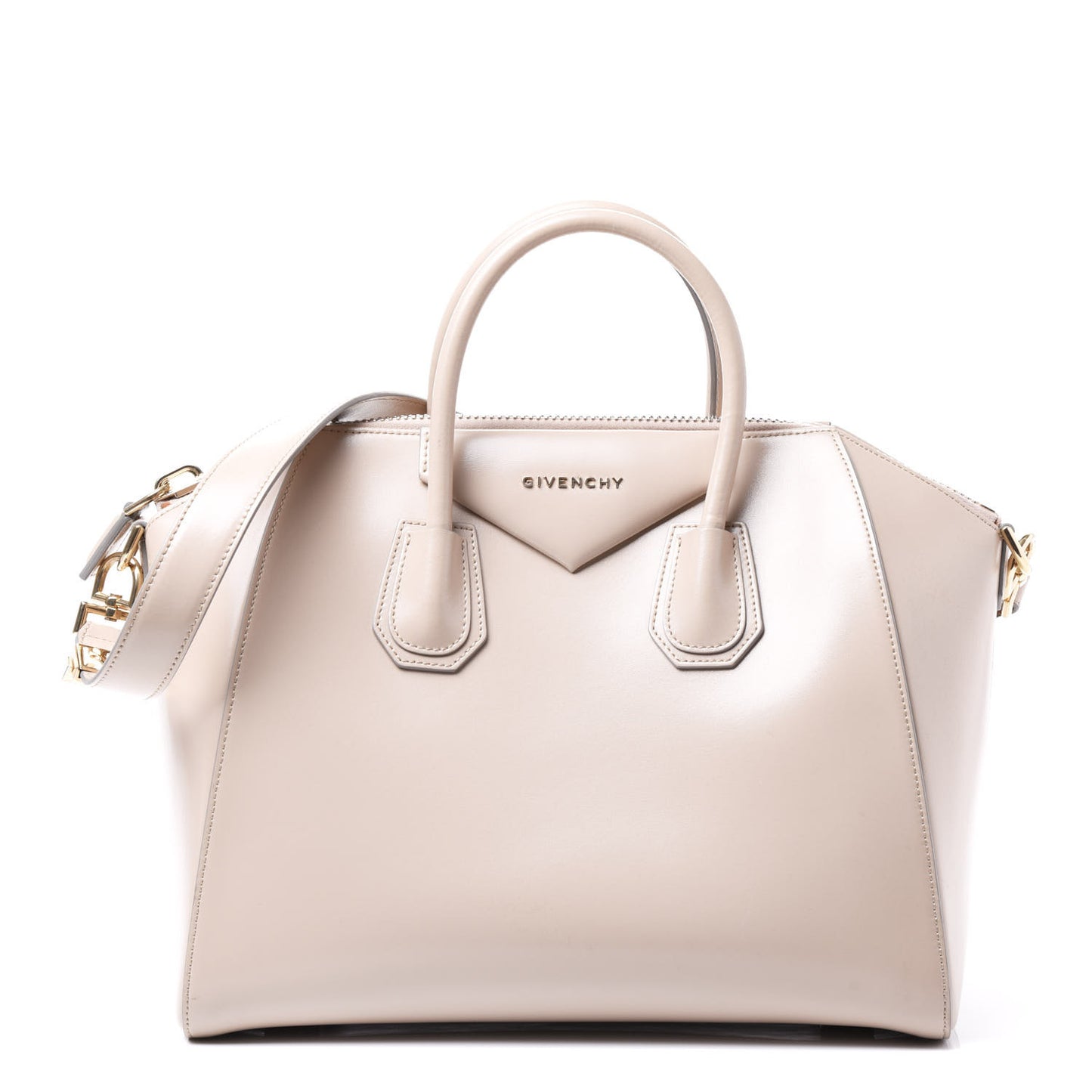 Shiny Lord Calfskin Medium Antigona Beige