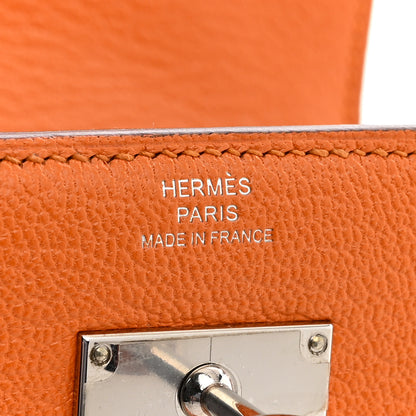 Hermes Chevre Mysore Medium Kelly Wallet Orange 6 of 8