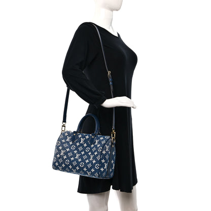 Louis Vuitton Monogram Jacquard Denim Speedy Bandouliere 25 Bleu 2 of 12
