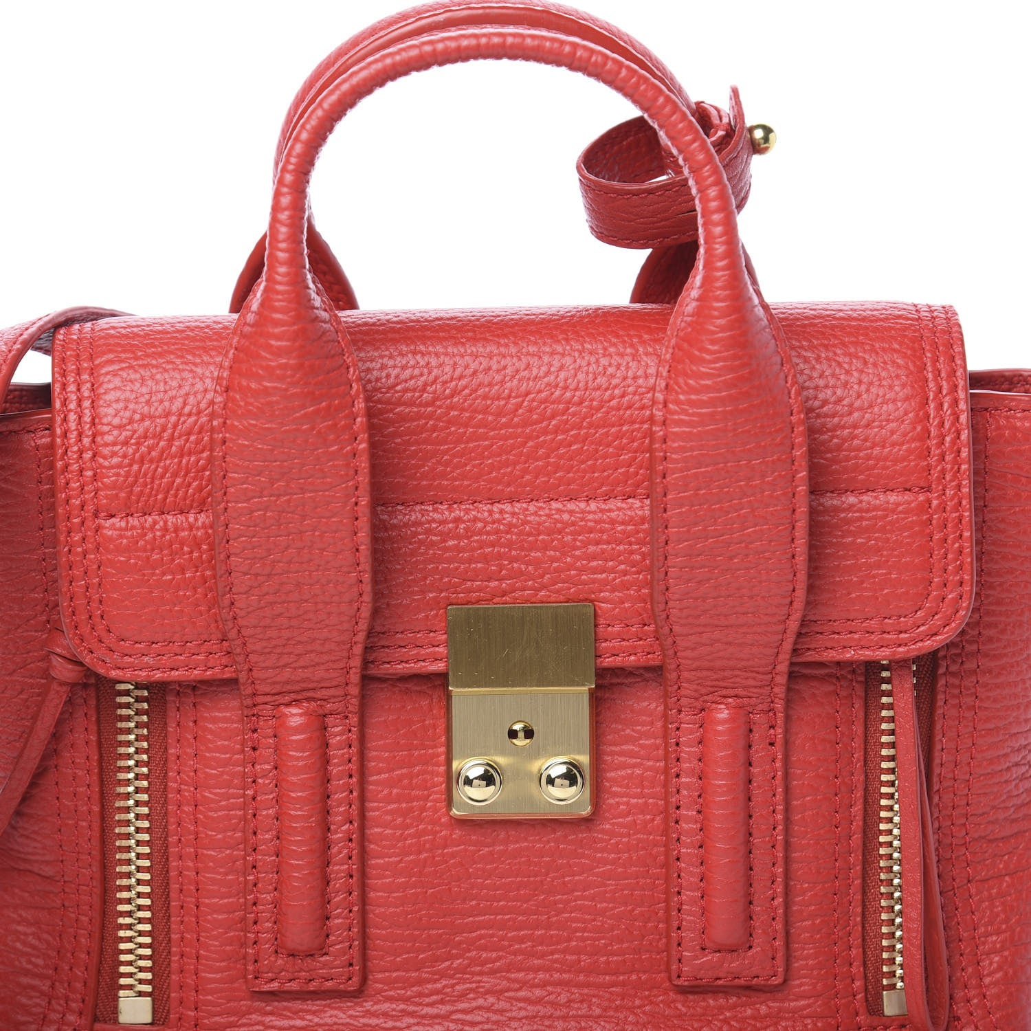 3.1 Phillip Lim 3.1 Textured Calfskin Mini Pashli Satchel Red 10 of 10