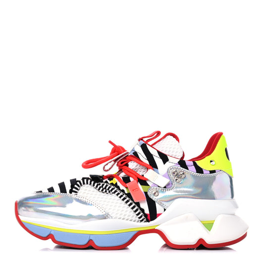 Neoprene Specchio Laser Donna Red Runner Spike Flat Sneaker 37.5 Multicolor