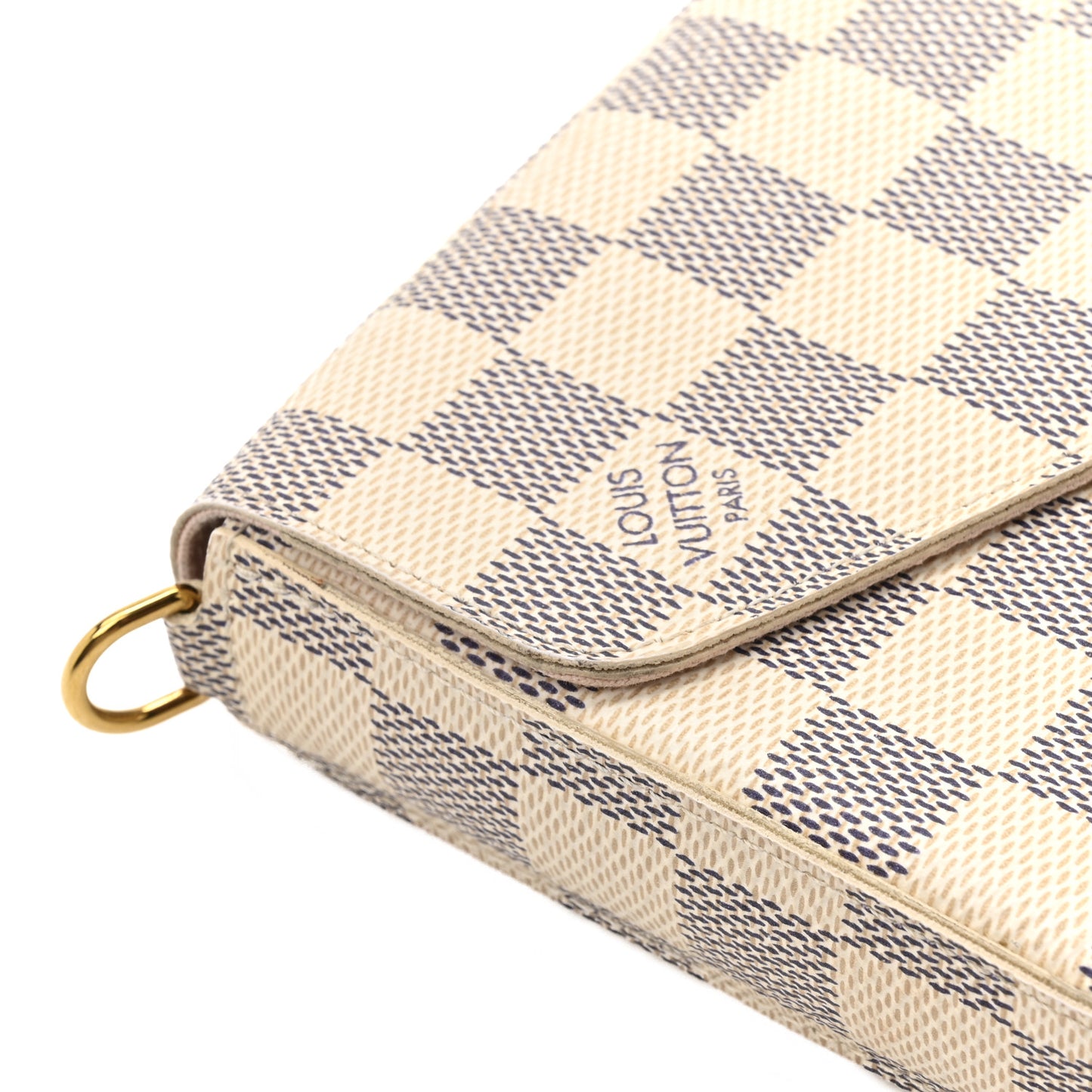 Damier Azur Pochette Felicie Chain Wallet Rose Ballerine