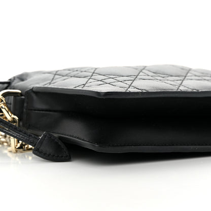 Christian Dior Lambskin Cannage Mini Top Handle Drawstring Bag Black 9 of 10