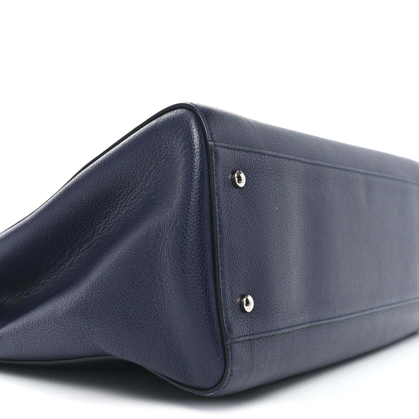 Grained Calfskin Large Neo Executive Shopper Tote Dark Blue