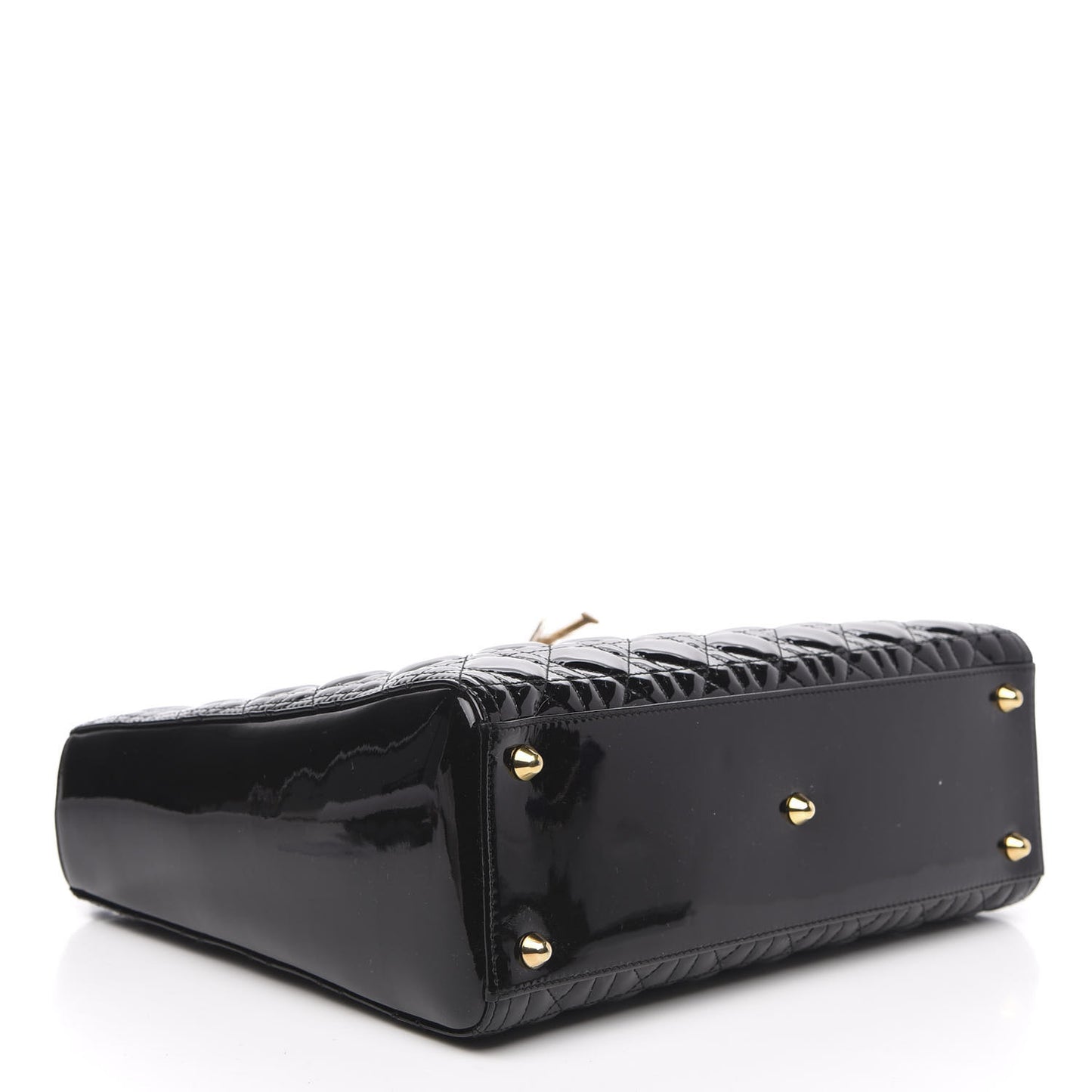 Patent Cannage Large Lady Dior Black