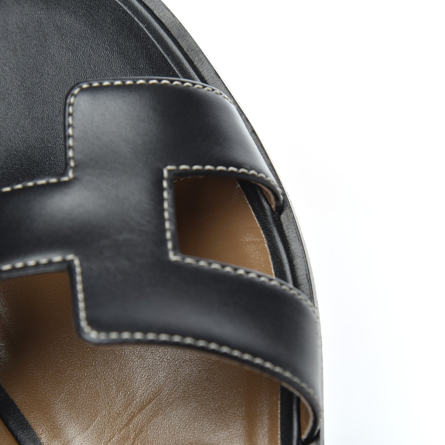 Box Calfskin Oran Sandals 38.5 Black