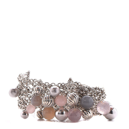 David Yurman Sterling Silver Rose Quartz Elements Beaded Bracelet 1 of 4