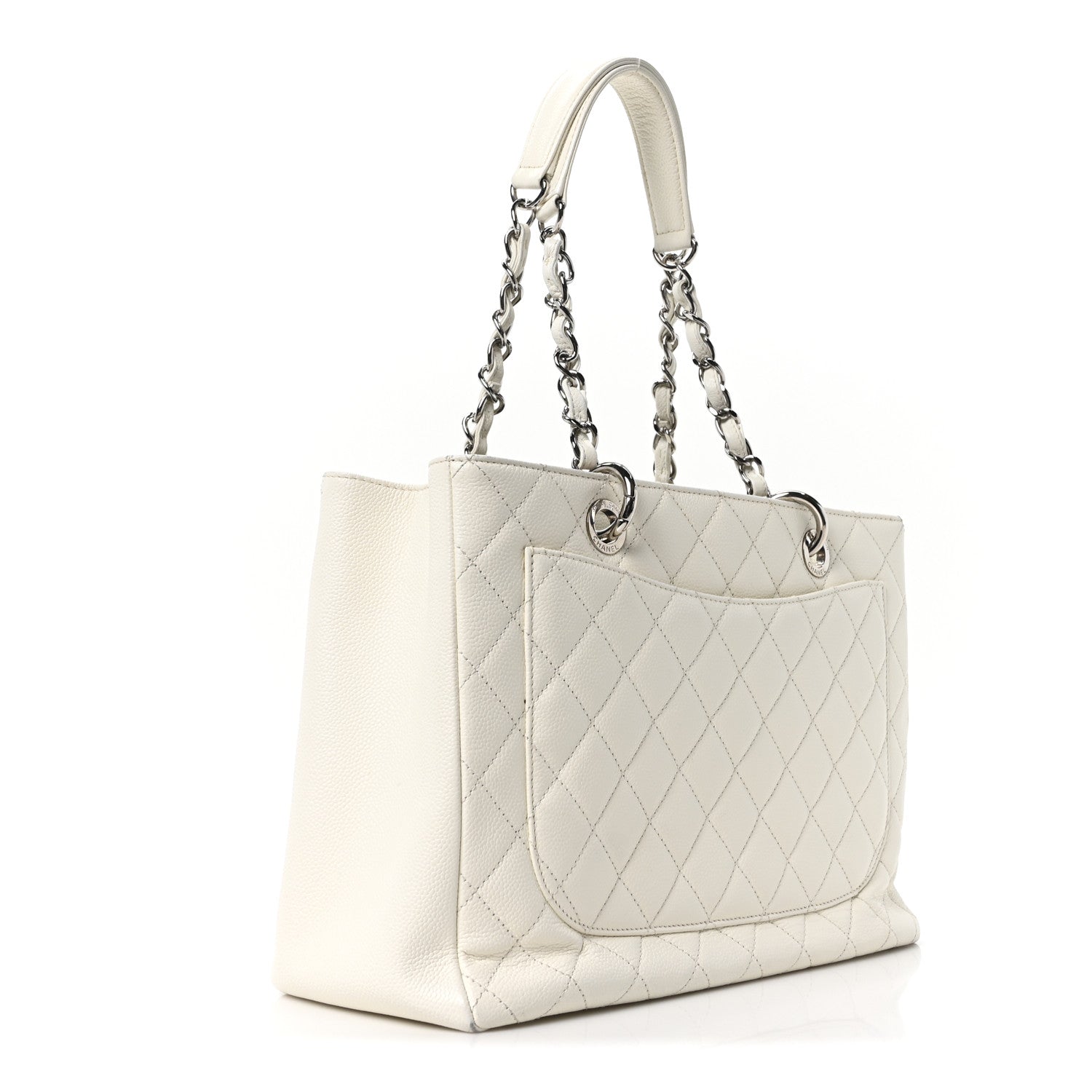 Chanel Caviar Quilted Grand Shopping Tote GST White 3 of 10