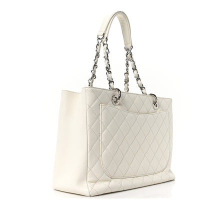 Chanel Caviar Quilted Grand Shopping Tote GST White 3 of 10