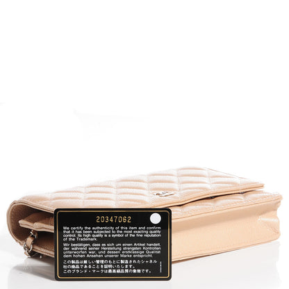 Chanel Caviar Quilted Wallet On Chain WOC Beige 9 of 9