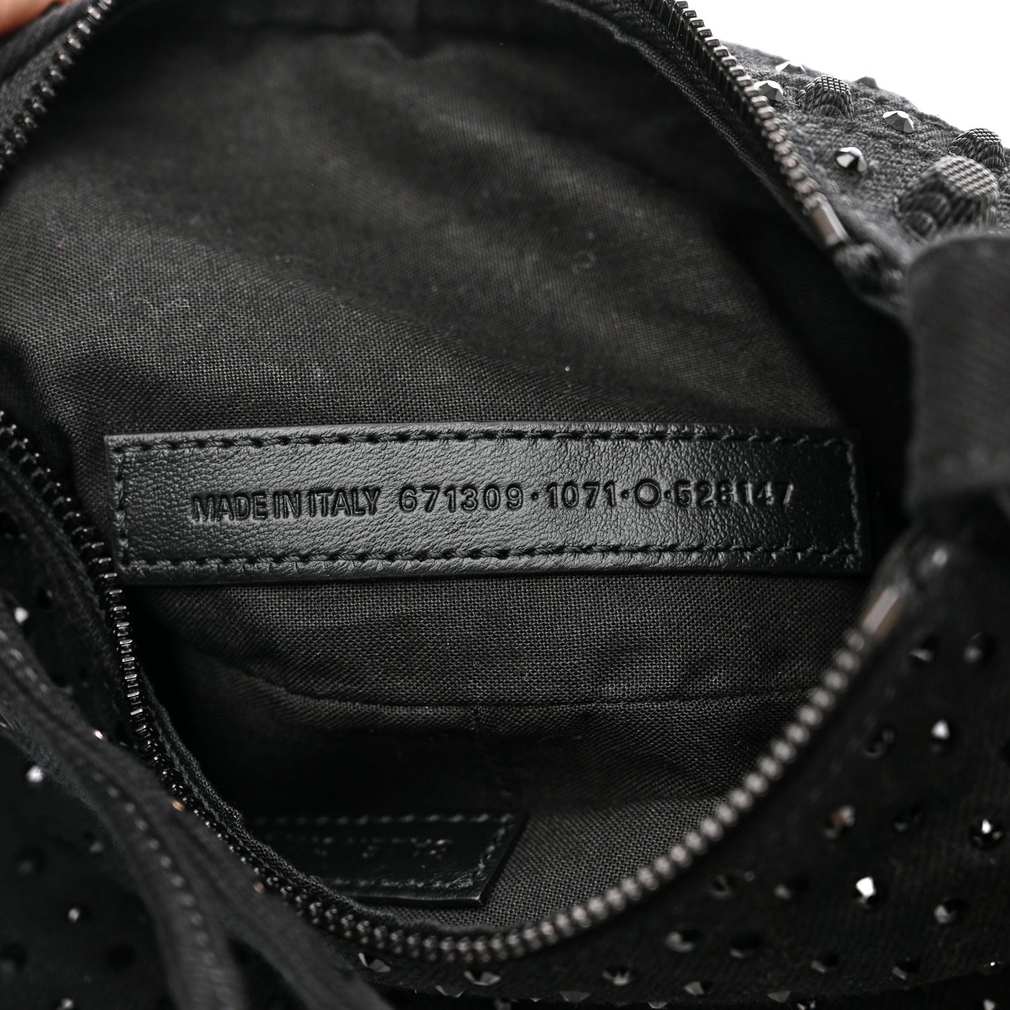 Denim Embellished Le Cagole Shoulder Bag XS Black