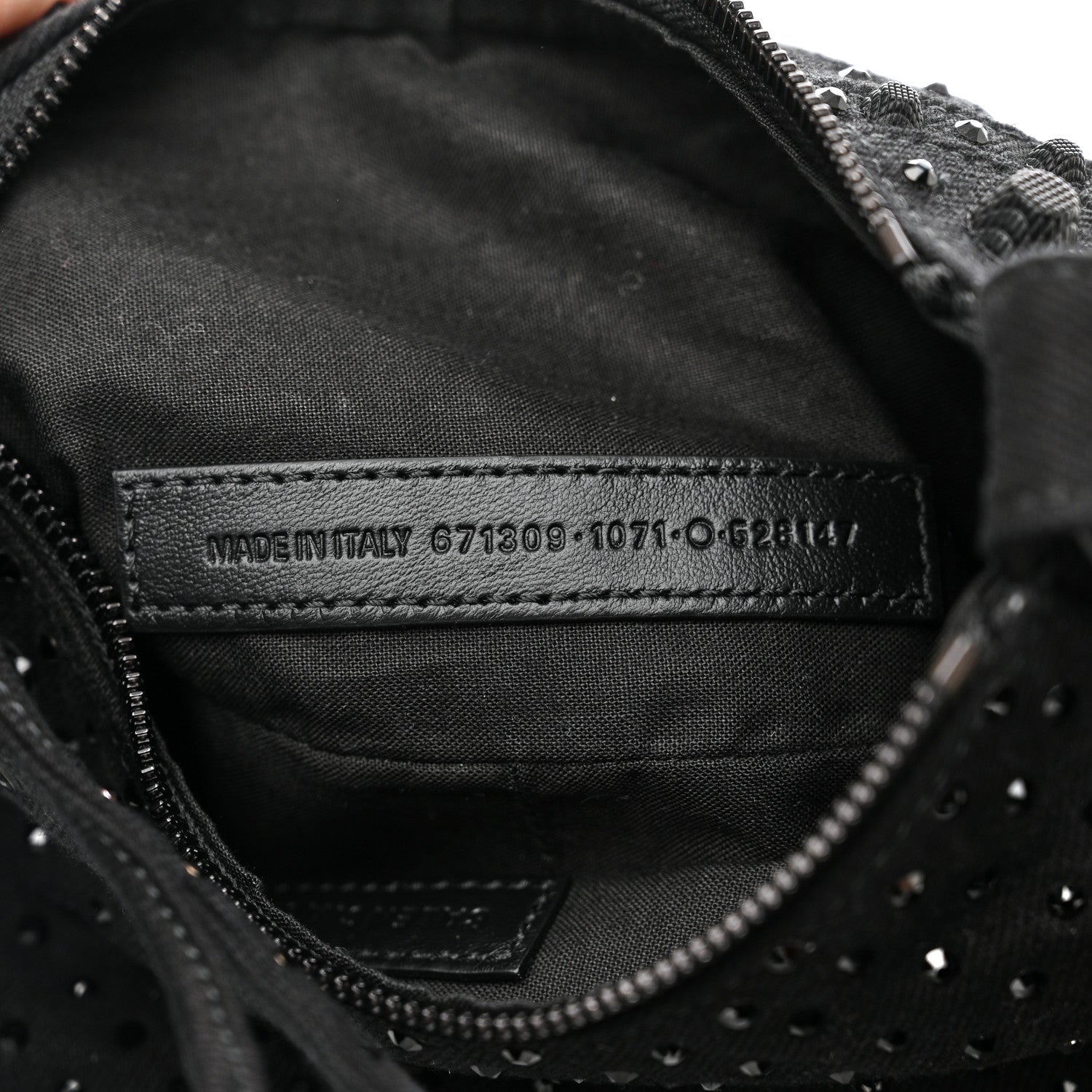 Balenciaga Denim Embellished Le Cagole Shoulder Bag XS Black 7 of 10