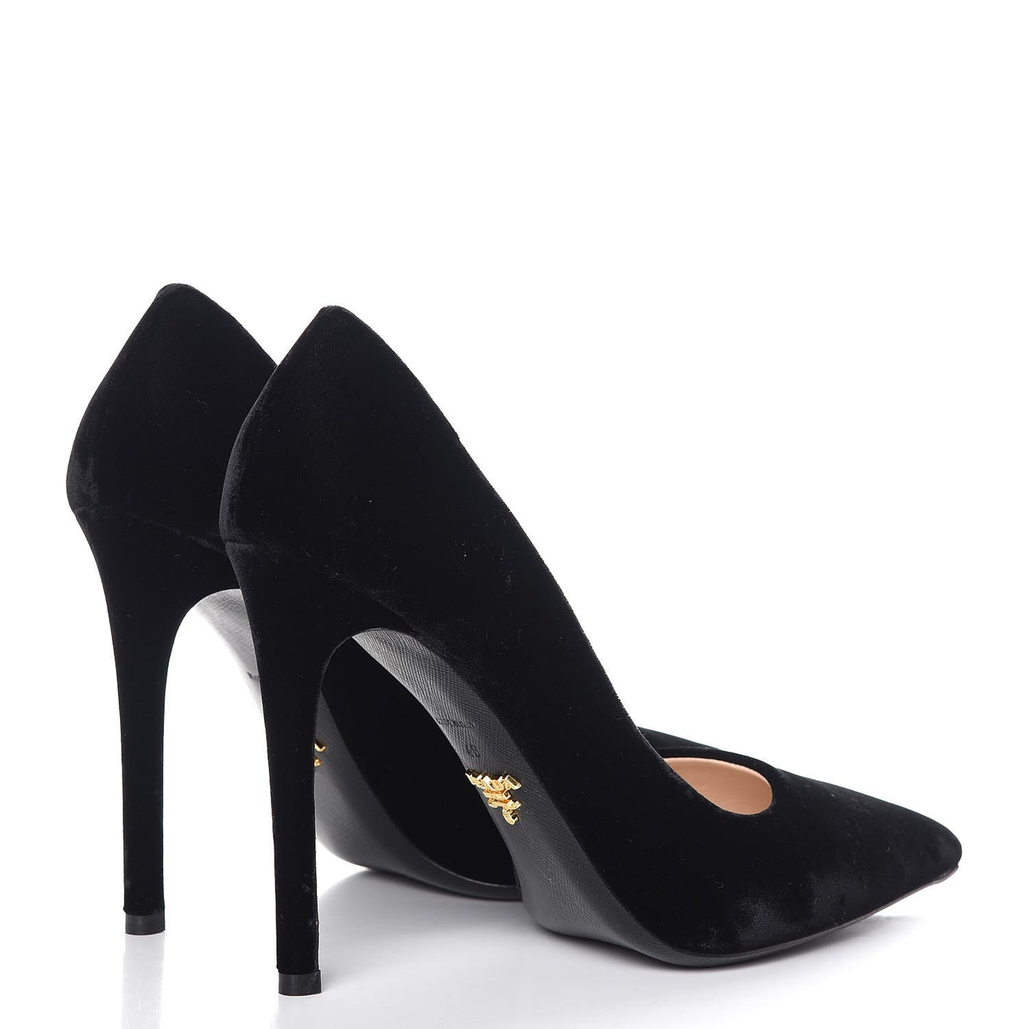 Velvet Pointed Toe Pumps 40 Black