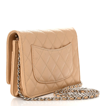 Chanel Caviar Quilted Wallet On Chain WOC Beige 1 of 12