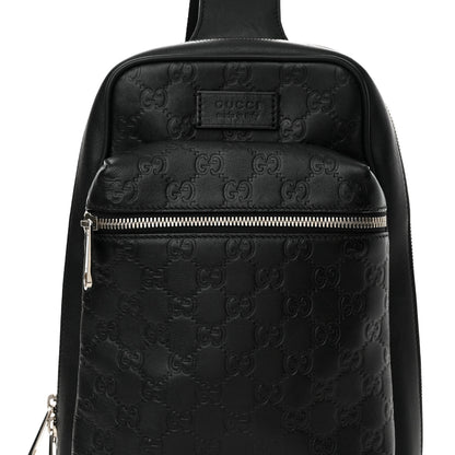 Gucci Guccissima Sling Backpack Black 8 of 12