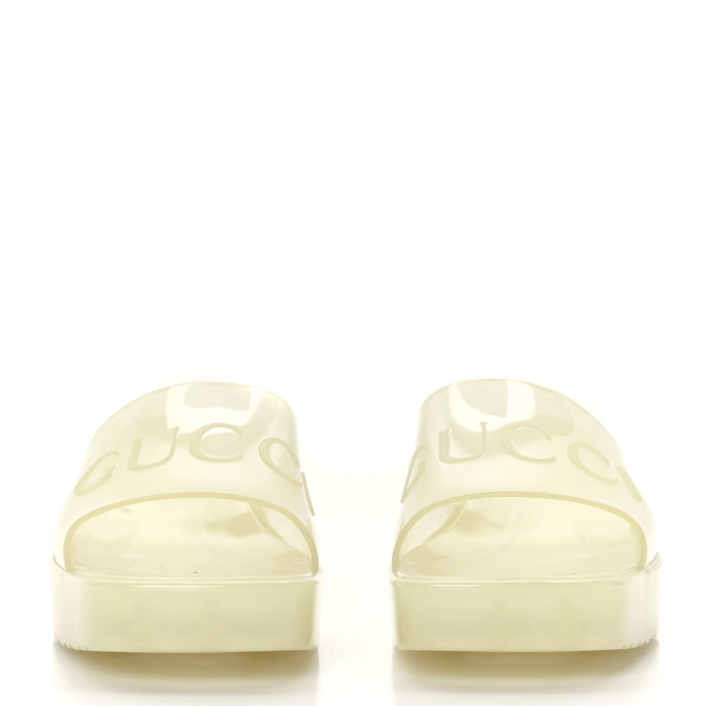 Rubber Gucci Logo Womens Platform 20/60mm Slide Sandals 36 Transparent Glow In The Dark