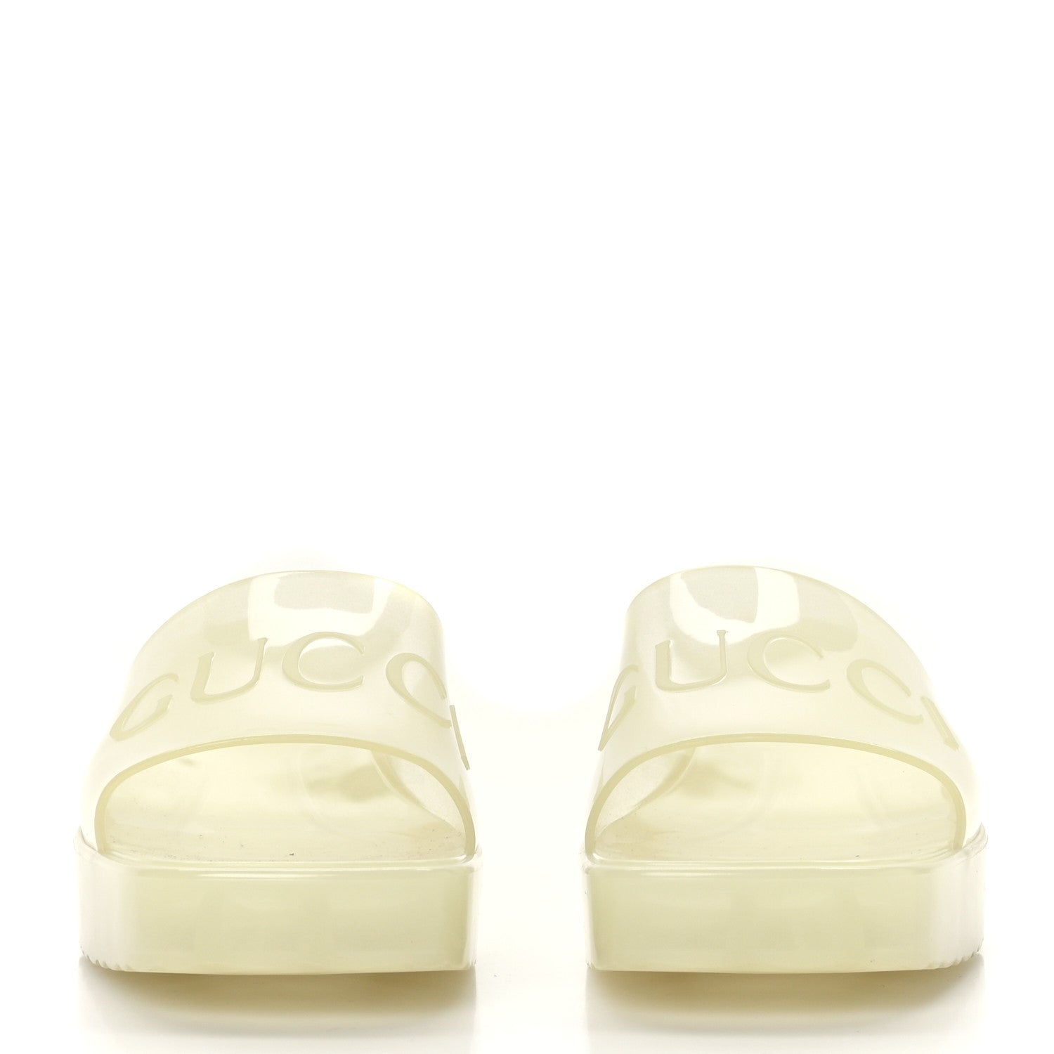 Gucci Rubber Gucci Logo Womens Platform 20/60mm Slide Sandals 36 Transparent Glow In The Dark 2 of 6