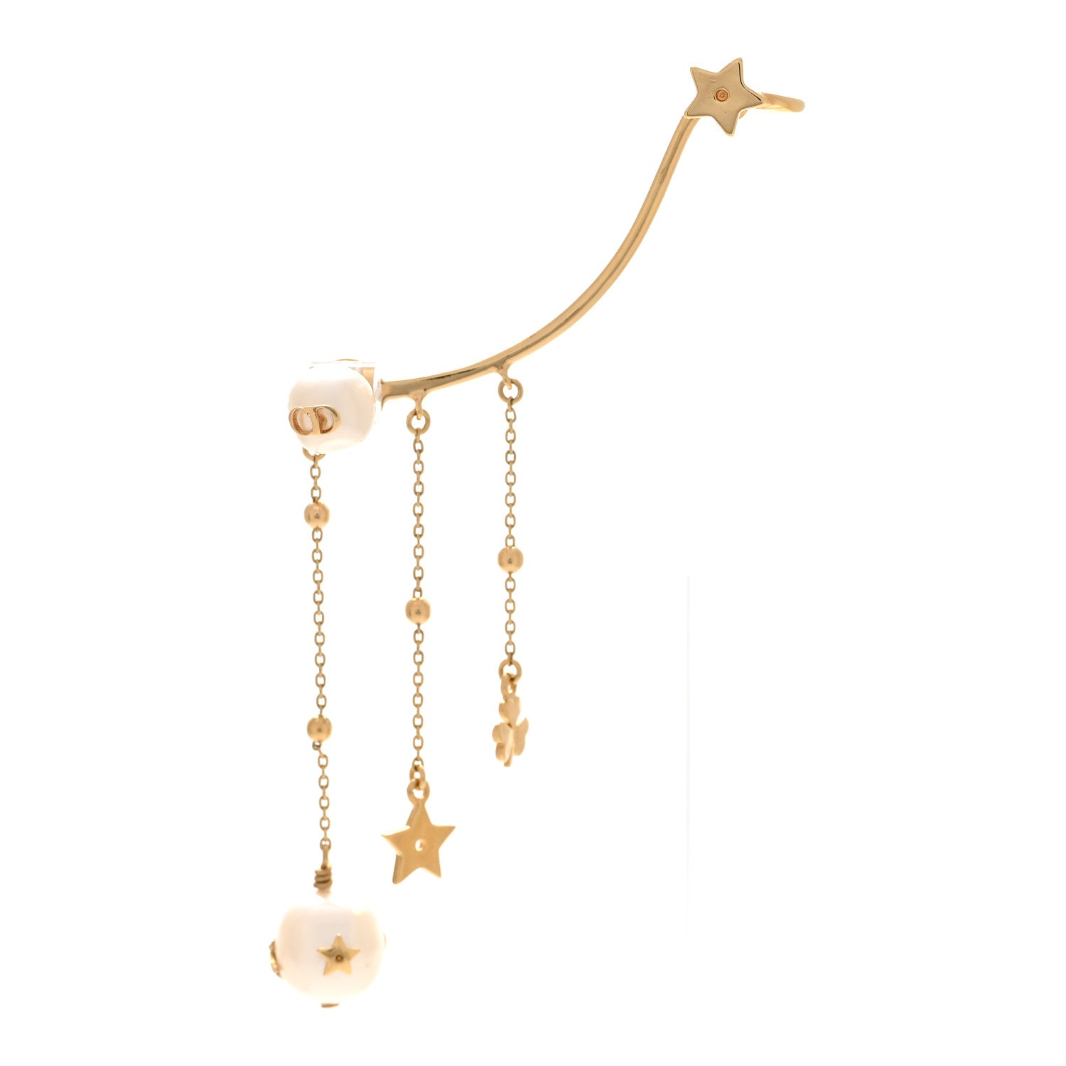 Christian Dior Pearl Perles De Desir Ear Cuff Gold White 1 of 4