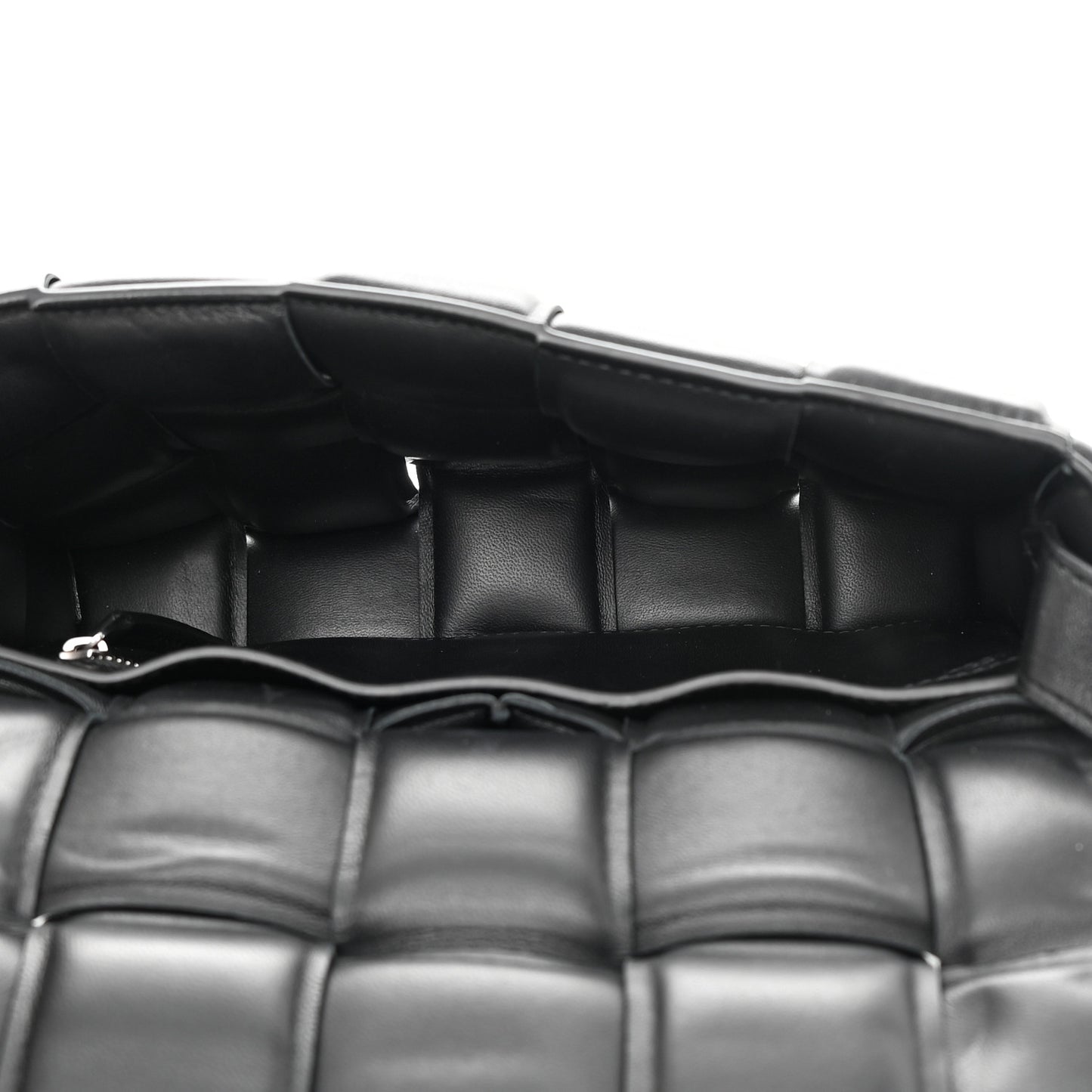 Nappa Maxi Intreccio Padded Cassette Crossbody Bag Black